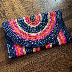 NWOT Mud Pie straw/raffia clutch